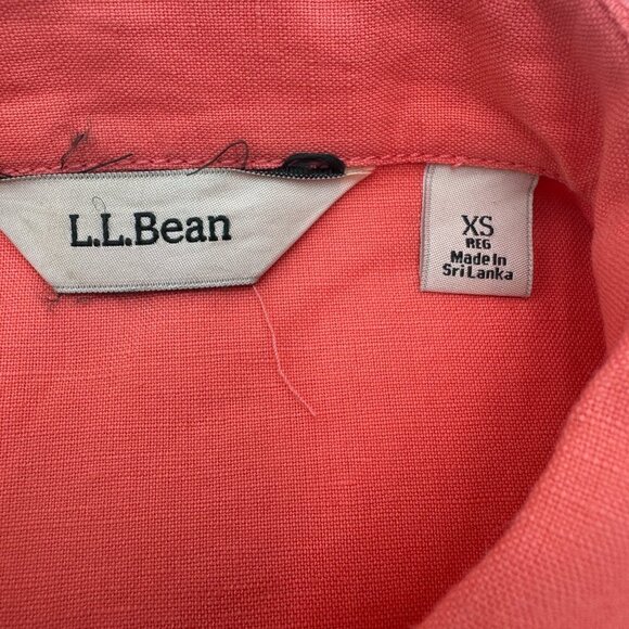 L.L. Bean Women's Orange Linen Cotton Button Up Jacket Size XS - Picture 6 of 8